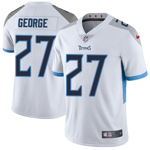 Nike Titans #27 Eddie George White Men's Stitched NFL Vapor Untouchable Limited Jersey - Click Image to Close